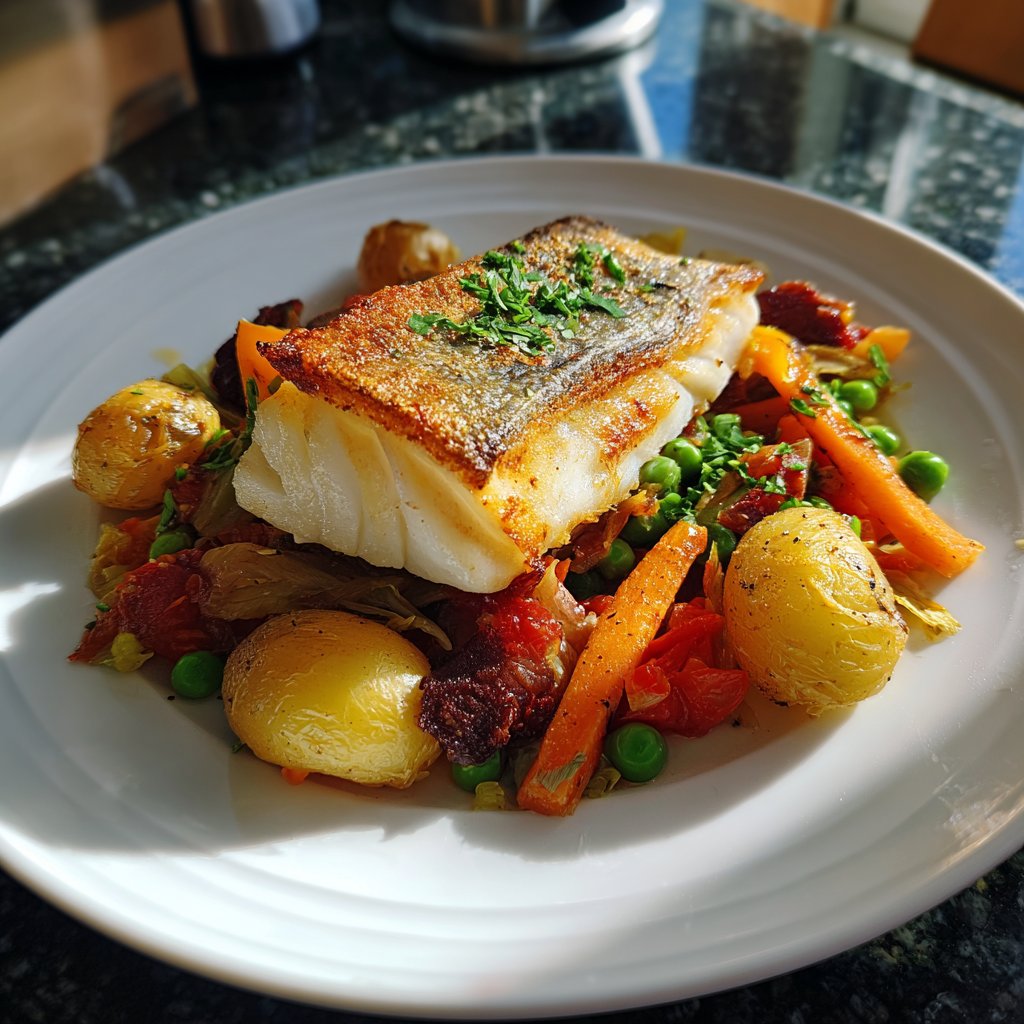 Kalorienarmes Fischgericht