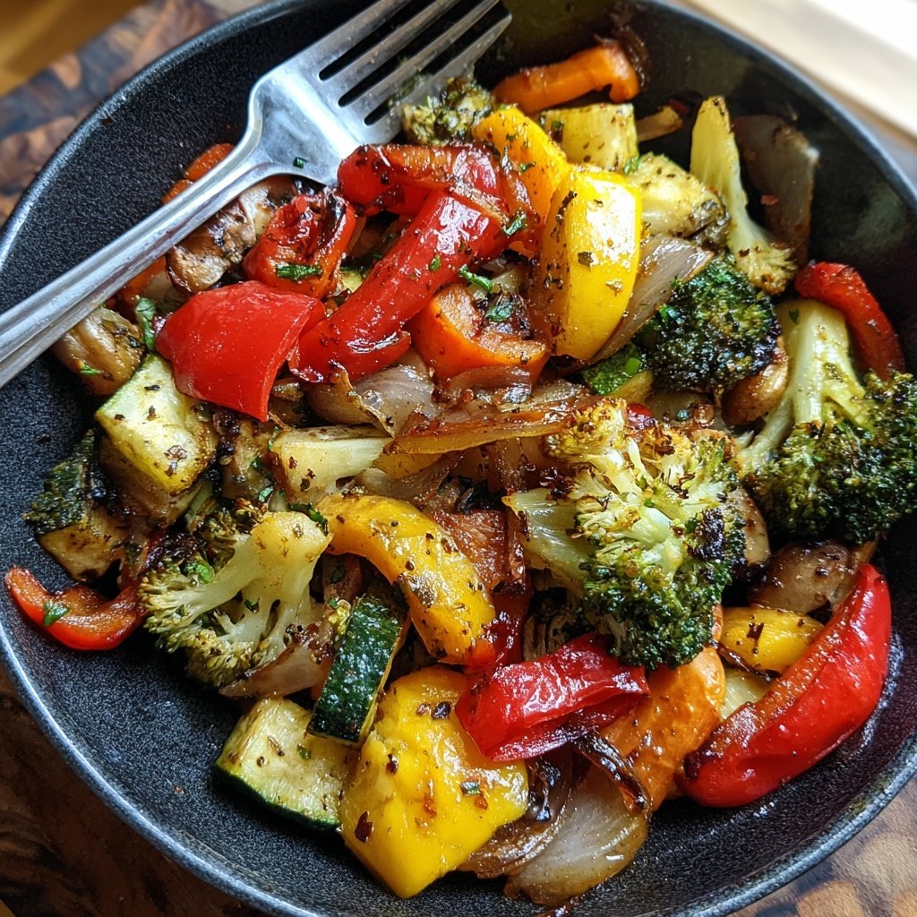 Kalorienarme Gemüsepfanne Vegan