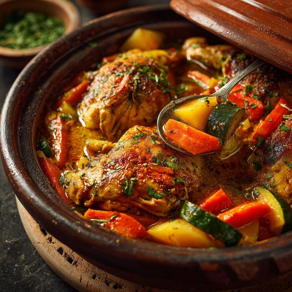 Internationale Küche Marokkanisches Hähnchen-Tagine